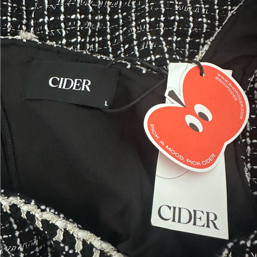 CIDER Tweed U-Neckline Solid Mini Dress - Picture 8 of 8